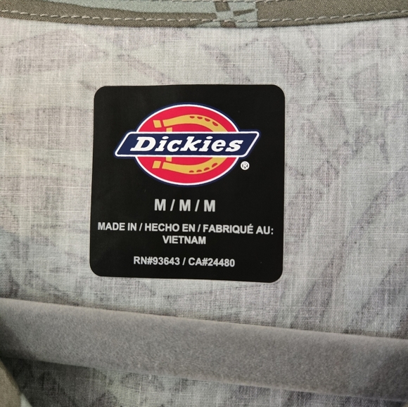 Dickies Green Leaf Print Scrub Top - Picture 2 of 5